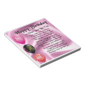 Sister Geem - Happy Birthday Design Notizblock (angewinkelt)