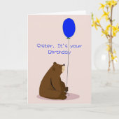 Sister Gefühl Blue Über Birthday Niedlich Bär Karte (Gelbe Blume)