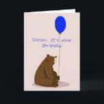 Sister Gefühl Blue Über Birthday Niedlich Bär Karte<br><div class="desc">Sister Gefühl Blue About Birthday Niedlich Bear mit einem blauen Ballon lassend gehen der Blues mit einer liebevollen unterstützenden Nachricht</div>