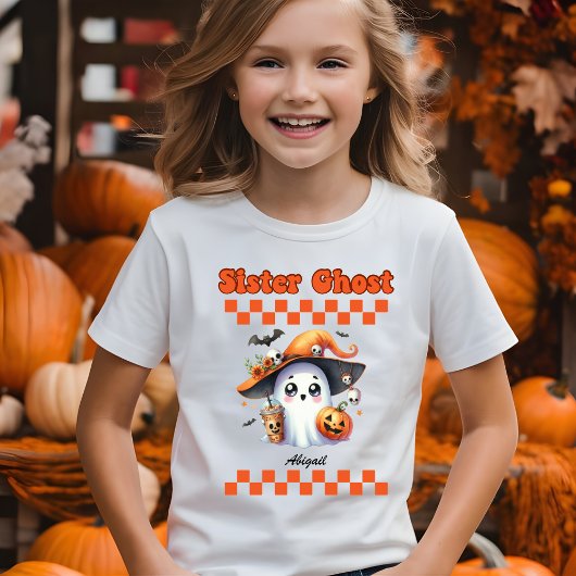 Sister Ghost Personalisiert Name Halloween-Geschen T-Shirt