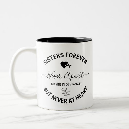 Sister Gift Long Distance Sister Gift Zweifarbige Tasse (Links)