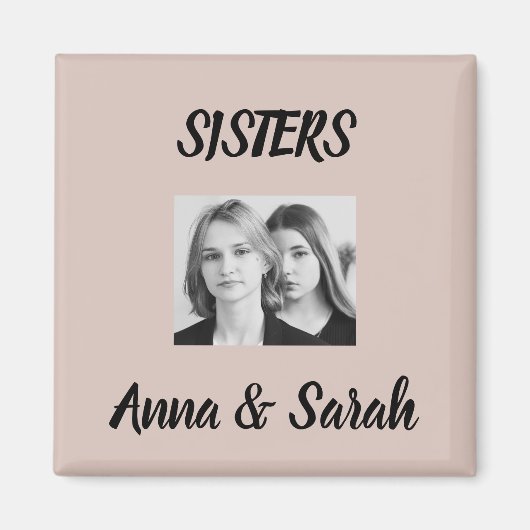 Sister Gift Magnet – Personalized with Names&Photo (Vorne)