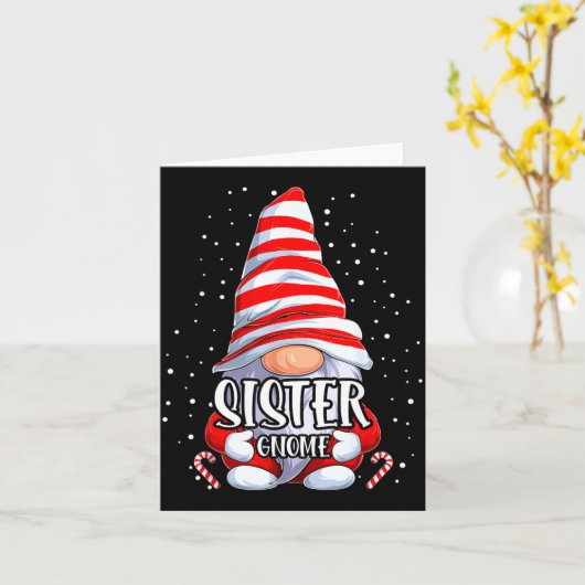 Sister Gnome Christmas Pajamas Matching Family Gro Karte (Gelbe Blume)