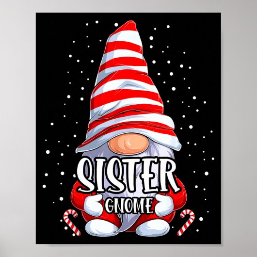 Sister Gnome Christmas Pajamas Matching Family Gro Poster (Vorne)