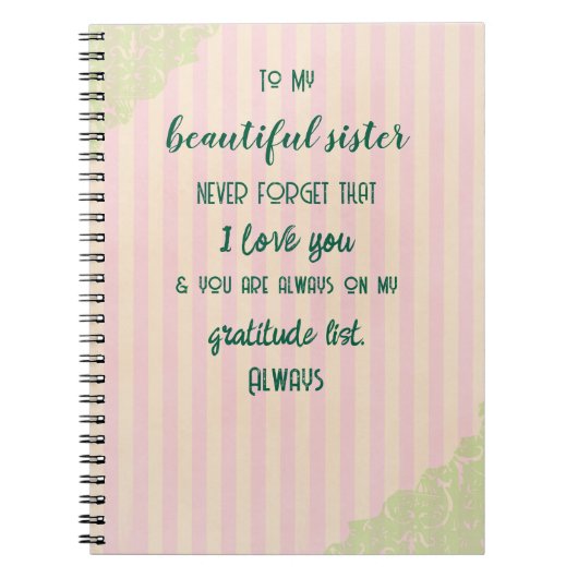 Sister Gratitude Notizblock (Vorderseite)