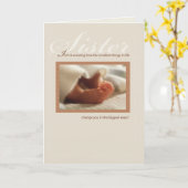 Sister Gratulationen New Baby Feet Karte (Gelbe Blume)