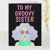 SISTER GROOVY Grußkarte der 1960er Jahre Karte (Gelbe Blume)