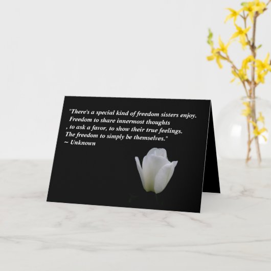 Sister Grußkarte Elegante Karte (Gelbe Blume)