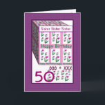 SISTER - Happy 50th Birthday Karte<br><div class="desc">This card with its heart flowers a cheerful way to wish a special someone a happy birthday. All text is customizable, so you can change out "Sister" for her name, change the year (and you just need to change it one time, and it will change throughout the whole card). Und,...</div>