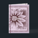 SISTER - Happy 70 th Birthday - LAVENDER Blume Karte<br><div class="desc">Diese Karte mit ihrer weichen pastellfarbenen Blume und Spitze ist ein guter Weg, um Ihrer Schwester einen guten Geburtstag zu wünschen! Sie können ihren Namen und ihr Alter hinzufügen, um es zu einer Art Karte zu machen... Special! Um mehr von meinen Geburtstagskarten zu sehen, legen Sie sie in Zazzles Suchfeld...</div>
