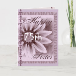 SISTER - Happy 75. Geburtstag - LAVENDER Blume Karte