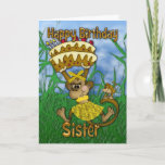 Sister Happy Birthday mit Affenkuchen Karte<br><div class="desc">Sister Happy Birthday mit Affenkuchen</div>