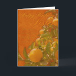 Sister Happy Birthday Spanish Orange Tree, verbran Karte<br><div class="desc">Sister Happy Birthday Spanischer Orangenbaum,  verbrannte Orange Farbe</div>