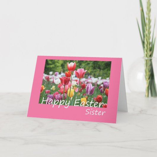 Sister Happy Oaster Tulip Karte (Vorderseite)