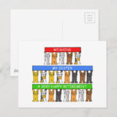 Sister Happy Retirement Cartoon Cats Postkarte (Vorne/Hinten)