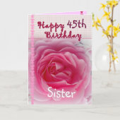 SISTER - Herzlichen Glückwunsch zum 45. Geburtstag Karte (Gelbe Blume)