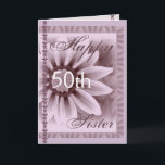 SISTER - Herzlichen Glückwunsch zum 50. Geburtstag Karte<br><div class="desc">Diese Karte mit ihrer weichen pastellfarbenen Blume und Spitze ist ein guter Weg, um Ihrer Schwester einen guten Geburtstag zu wünschen! Sie können ihren Namen und ihr Alter hinzufügen, um es zu einer Art Karte zu machen... Special! Um mehr von meinen Geburtstagskarten zu sehen, legen Sie sie in Zazzles Suchfeld...</div>