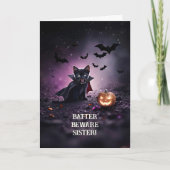 Sister Humour Funny Halloween Niedlich Karte (Vorderseite)