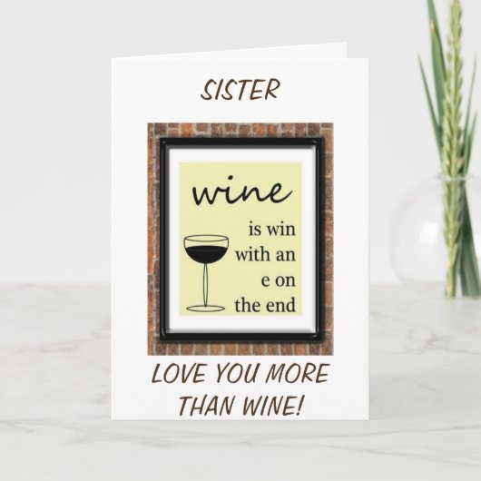 SISTER-I BIN EIN GEWINNER, DA ICH DU GLÜCKLICH BIR KARTE (Vorderseite)