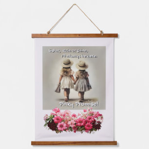 SISTER, ich bin immer hier, Schwester Liebe Wandteppich Mit Holzrahmen