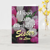 Sister in law Birthday card | pink flower bouquet Karte (Gelbe Blume)