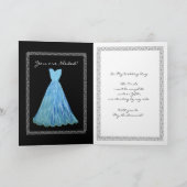 SISTER-in-LAW-Bridesmaid TURQUOISE BLAUE-Kleid Einladung (Innenseite)