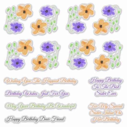 Sister Inlaw and Friends Birthday Wains Aufkleber (Vorderseite)