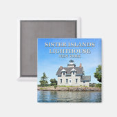 Sister Islands Lighthouse, New York Magnet (Vorderseite/Rückseite)