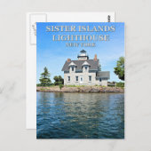 Sister Islands Lighthouse, New York Postcard Postkarte (Vorne/Hinten)