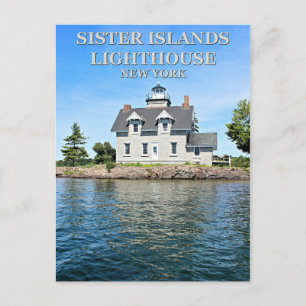 Sister Islands Lighthouse, New York Postcard Postkarte