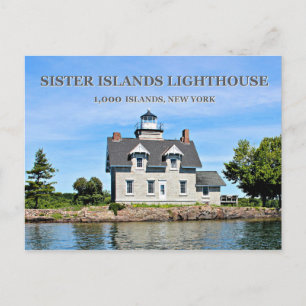 Sister Islands Lighthouse, New York Postcard Postkarte