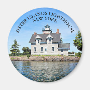 Sister Islands Lighthouse, New York Round Magnet