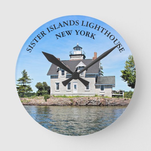 Sister Islands Lighthouse, New York Wall Clock Runde Wanduhr (Vorderseite)