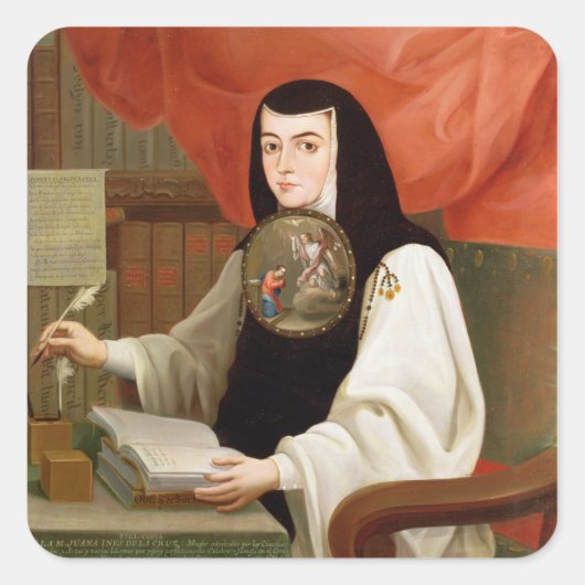 Sister Juana Ines de la Cruz Quadratischer Aufkleber (Vorderseite)