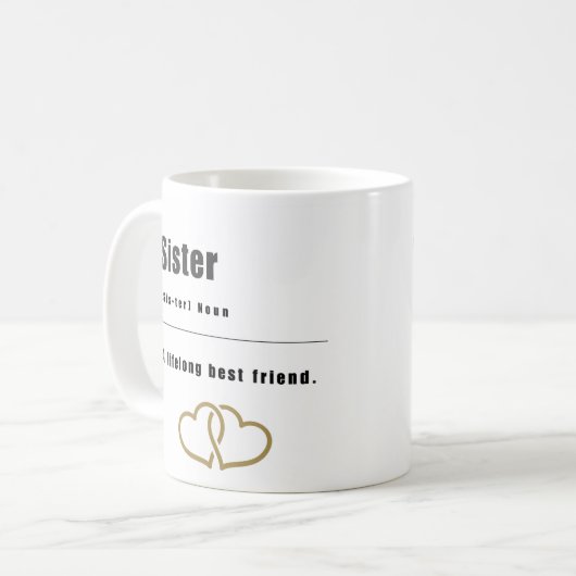 Sister - Lebenslanges bester Freund Kaffeetasse (Vorderseite Links)