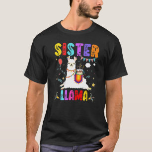 Sister Llama Birthday Llama Alpaca Themenfamilie B T-Shirt