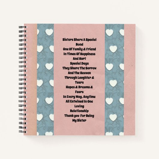 Sister Marshmallow Herz Notizblock (Vorderseite)