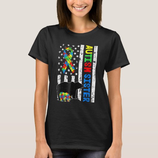 Sister Matching Family Autism Awareness Gifts Amer T-Shirt (Vorderseite)