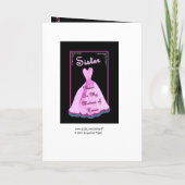 SISTER Matron of Ehre - PINK Gown Flower Trim Einladung (Rückseite)