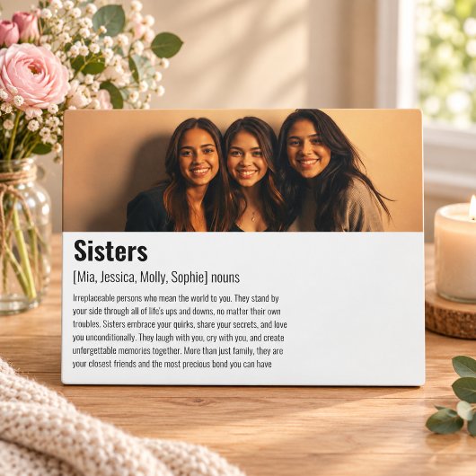 Sister Memorial Definition Custom Acrylic Keepake Fotoplatte