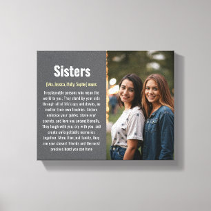 Sister Memorial Definition Custom Acrylic Keepake Leinwanddruck