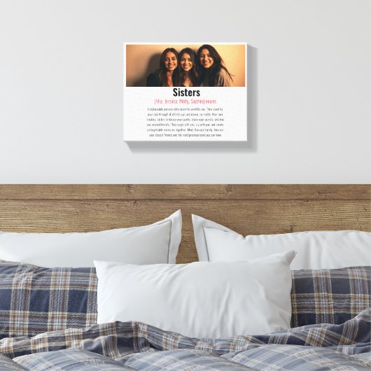Sister Memorial Definition Custom Acrylic Keepake Leinwanddruck (Insitu (Schlafzimmer))