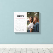 Sister Memorial Definition Custom Acrylic Keepake Leinwanddruck (Insitu (Holzboden))