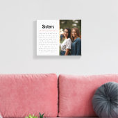 Sister Memorial Definition Custom Acrylic Keepake Leinwanddruck (Insitu (Wohnzimmer))