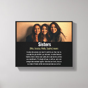 Sister Memorial Definition Custom Acrylic Keepake Leinwanddruck