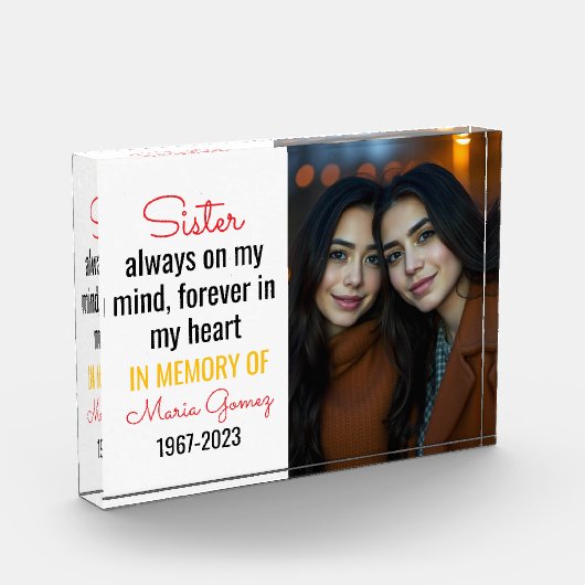 Sister Memorial Shirt - Immer im Kopf Fotoblock (Links)