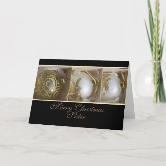 Sister Merry Christmas card Feiertagskarte (Vorderseite)