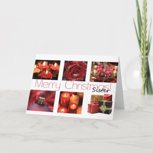 Sister Merry Christmas card Feiertagskarte (Vorderseite)