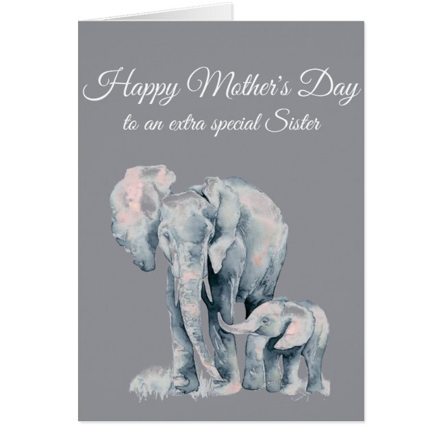 Sister Mother's Day Liebe Elephants (Vorne)