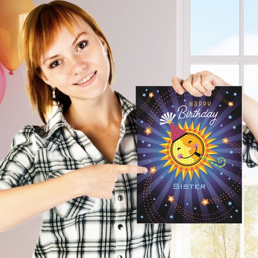 Sister Niedliche Geburtstag Dankeskarte